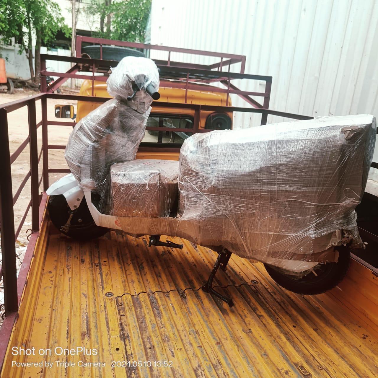 Secure warehouse storage with bulk cardboard packages neatly stacked and wrapped